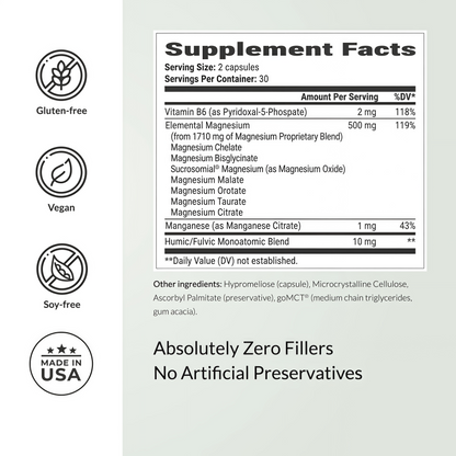 BIOptimizers Magnesium Breakthrough Supplement with 500mg - 7 Forms of Magnesium: Glycinate, Malate, Citrate, and More - Natural Support for Sleep and Cognitive Function -60 Capsules- Calming Vitamins