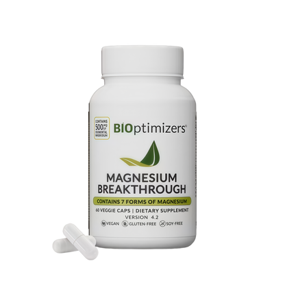 BIOptimizers Magnesium Breakthrough Supplement with 500mg - 7 Forms of Magnesium: Glycinate, Malate, Citrate, and More - Natural Support for Sleep and Cognitive Function -60 Capsules- Calming Vitamins